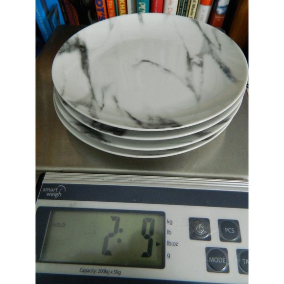Marble Design Set Of 4 Plates 7.5" Home to Kitchen Porcelain Marble Effect Salad - Picture 9 of 10